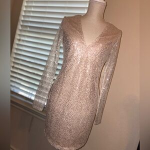 Champagne Sequin Party Dress